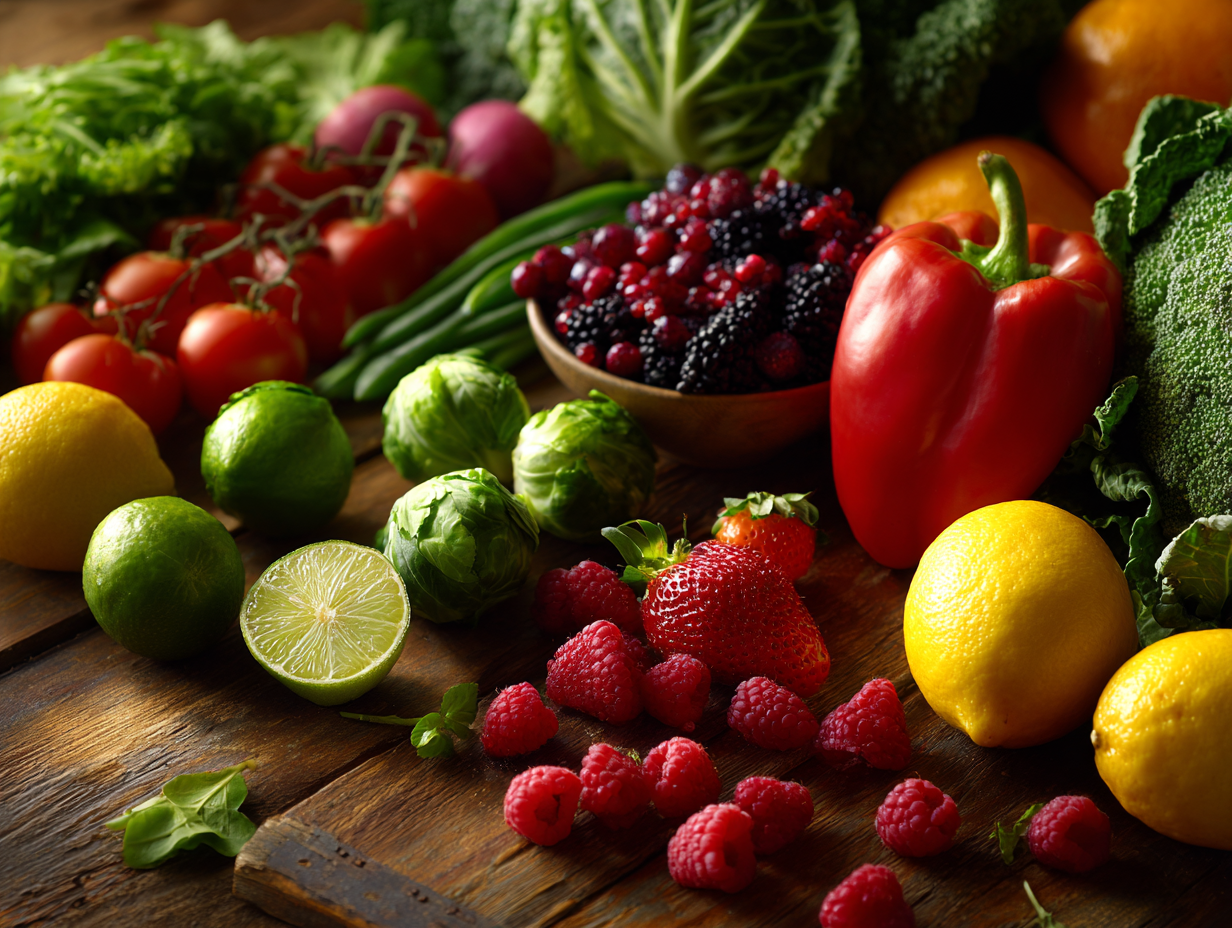 Свіжі овочі та фрукти для збалансованого харчування